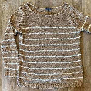 Vince khaki and white striped sweater